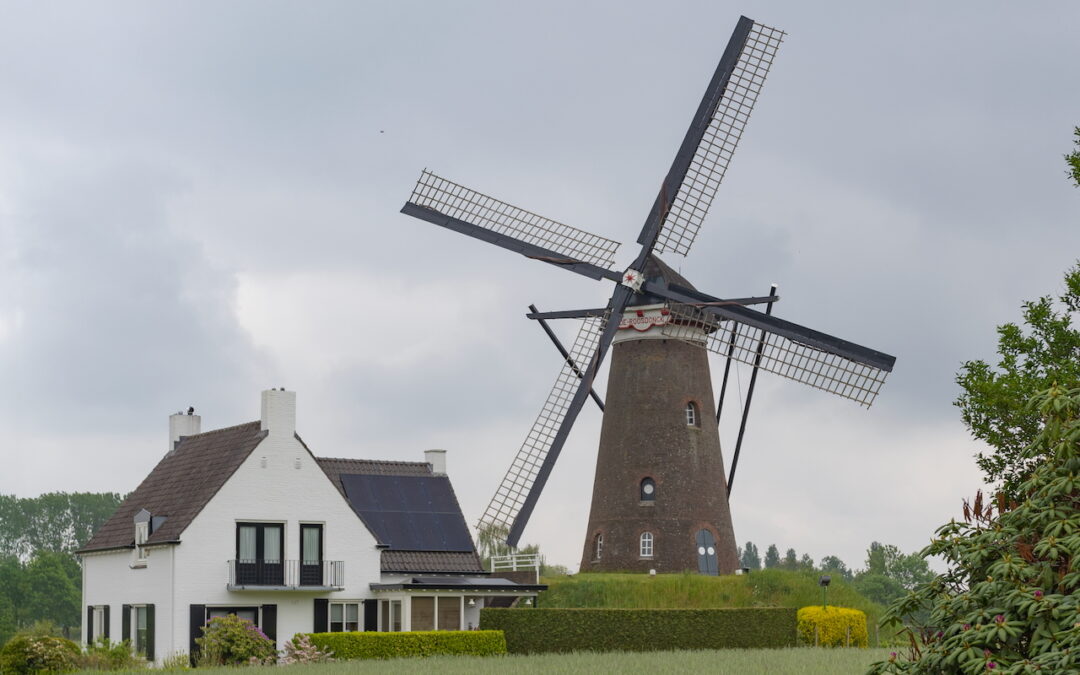 Wieken van molen de Roosdonck in rouwstand